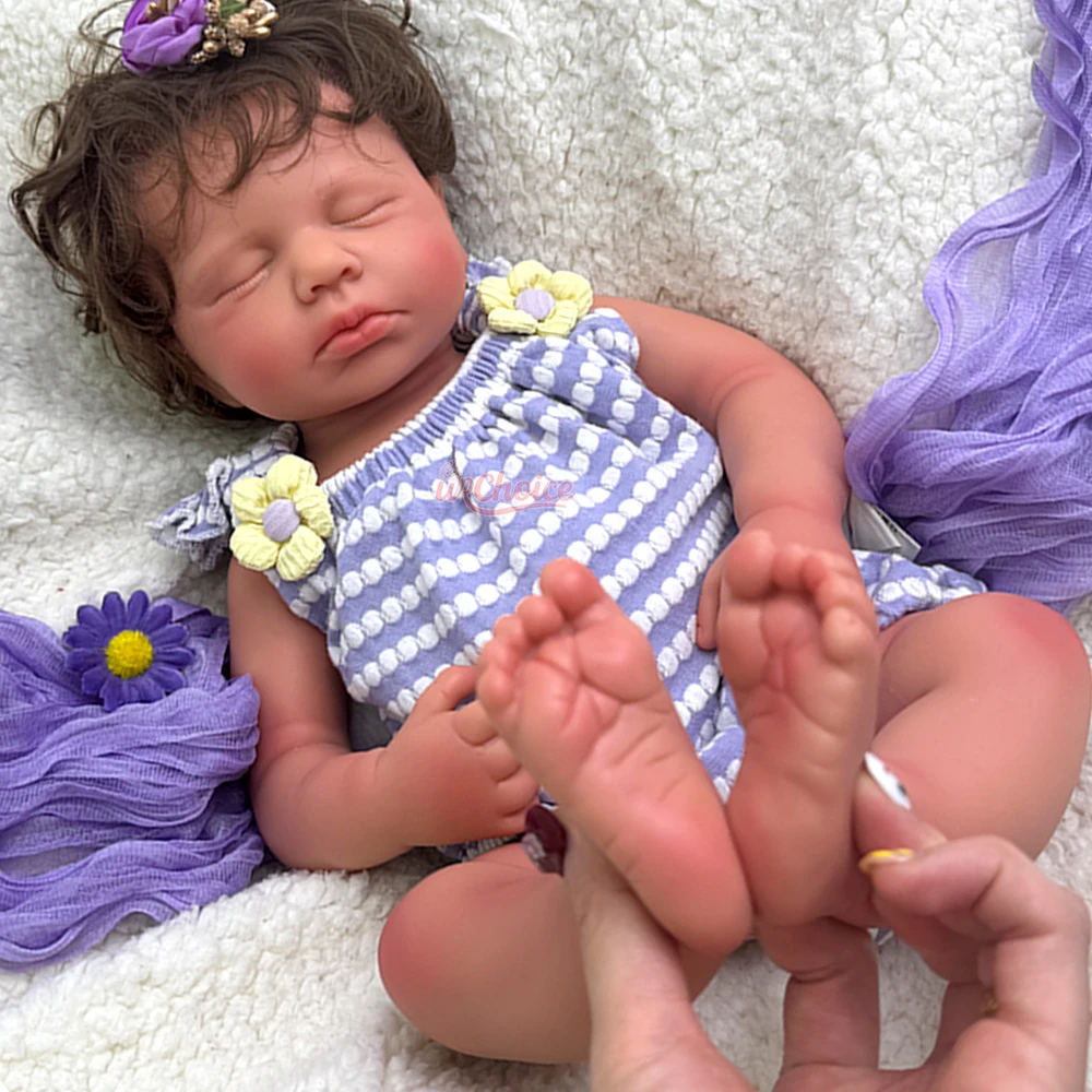 20 polegadas pode abrir a boca de silicone sólido renascido bebê menina/menino Loukou com boneca de pele 3D realista do cabelo para presente de jogo de papel educacional