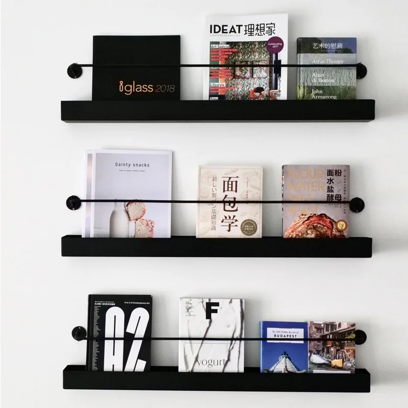 Simple and creative newspaper rack wall hanging wall magazine display shelf