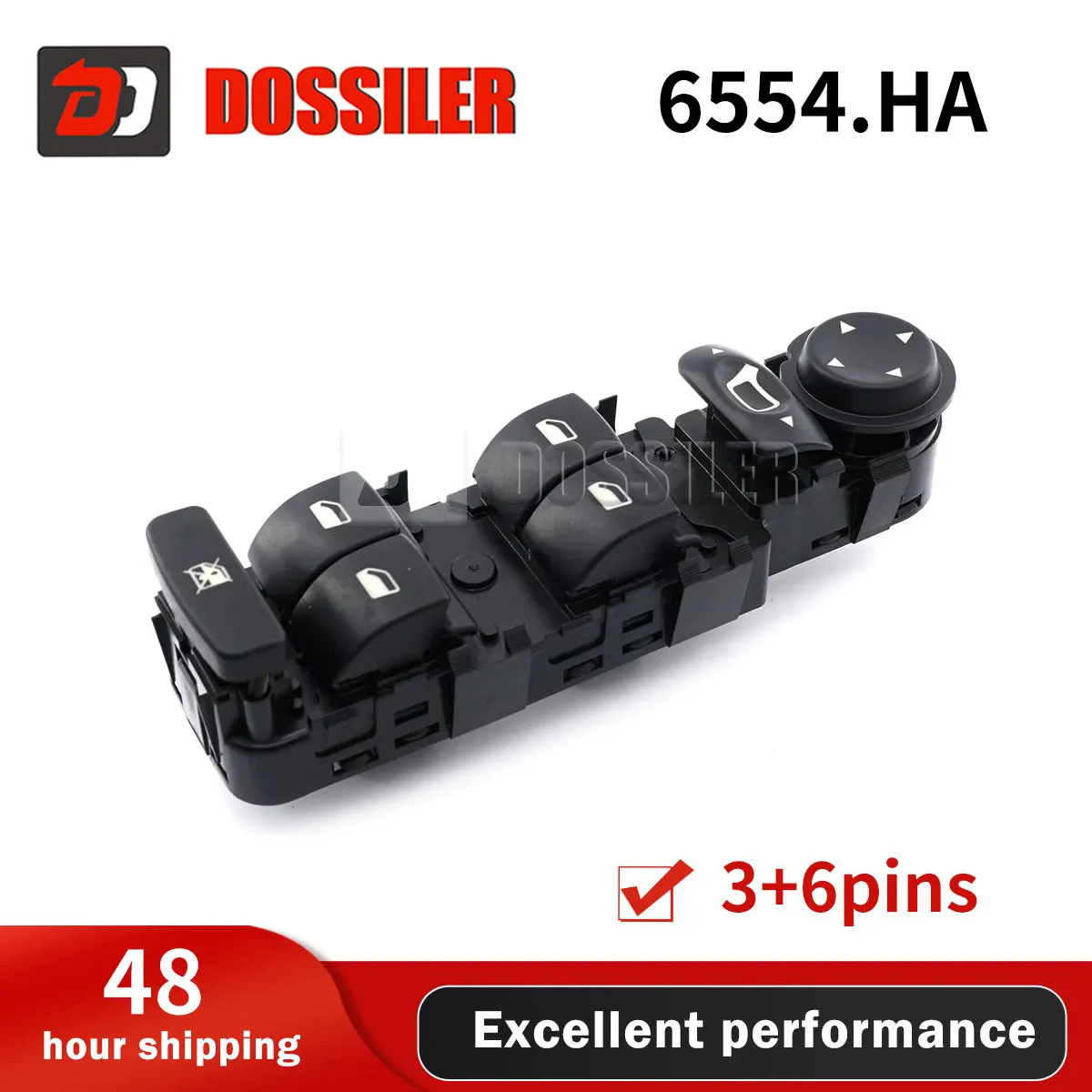 

6554.HA Dossiler Front Left Driver Side Electric Power Window Master Lifter Control Switch For Citroen C4 2004-2015 9651464577