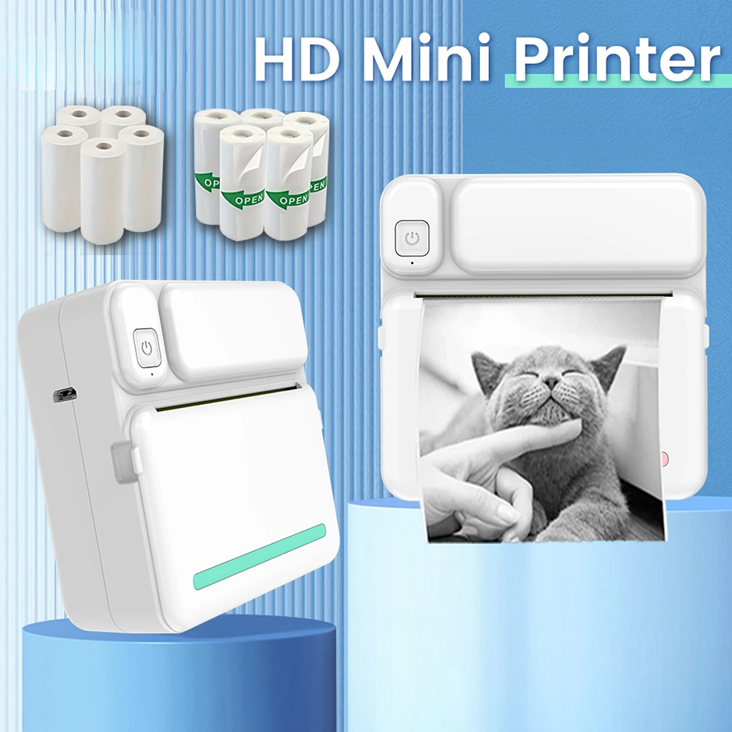 C19 Portable Mini Printer Wireless BT 200DPI Photo Label Memo Error Problem Print