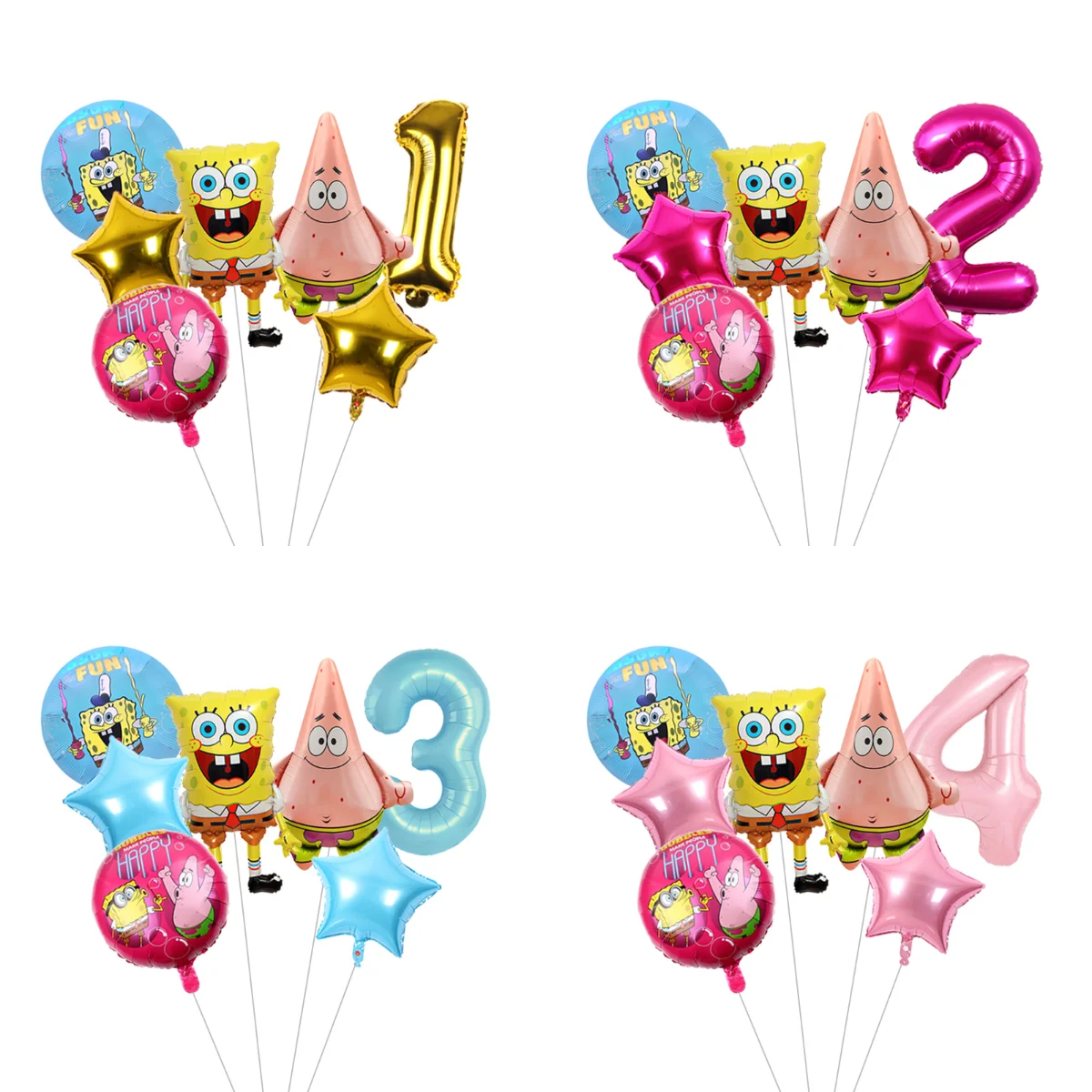 Niedlicher SpongeBob-Themen-Partykerzen-Geburtstagstorten-Topper für Kinderfeier-Dekoration