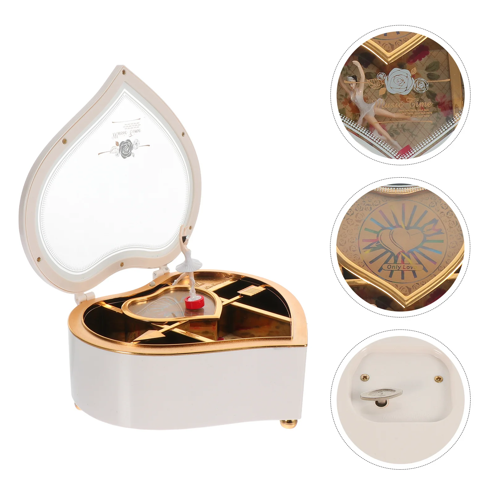 

Christmas Gift Dancer Jewelry Heart Shaped Music Box Decoration Desktop Decorative