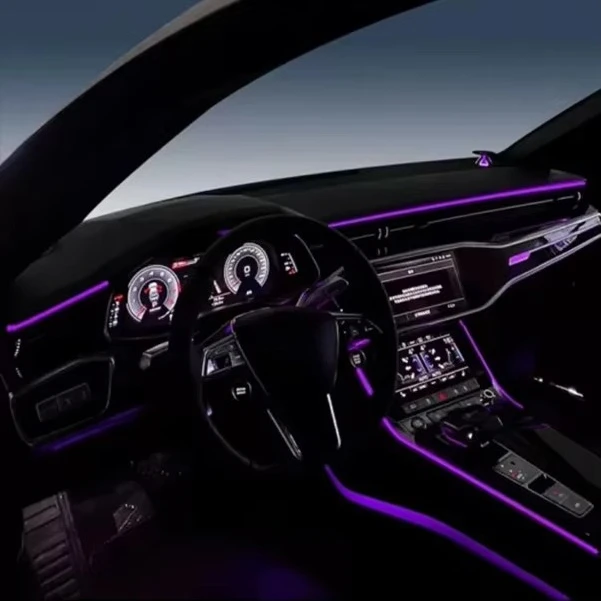 LIAO Non-destructive 30 Colors 12V Ambient Lighting for A6 A7 C8 2019-2025 OEM Standard with Original Car Screen Control