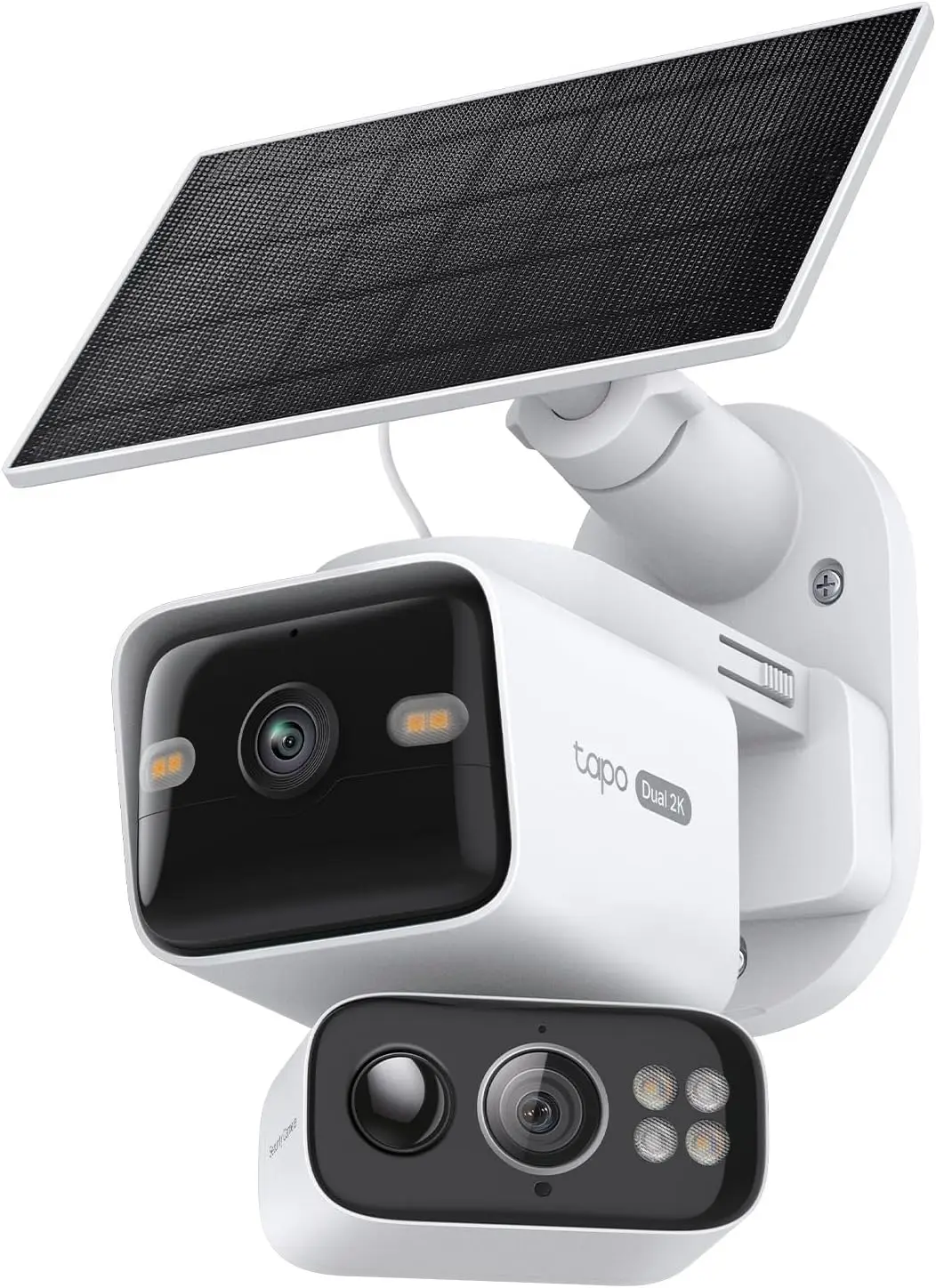 2K dual-lens pan-tilt solar security camera with wide angle view