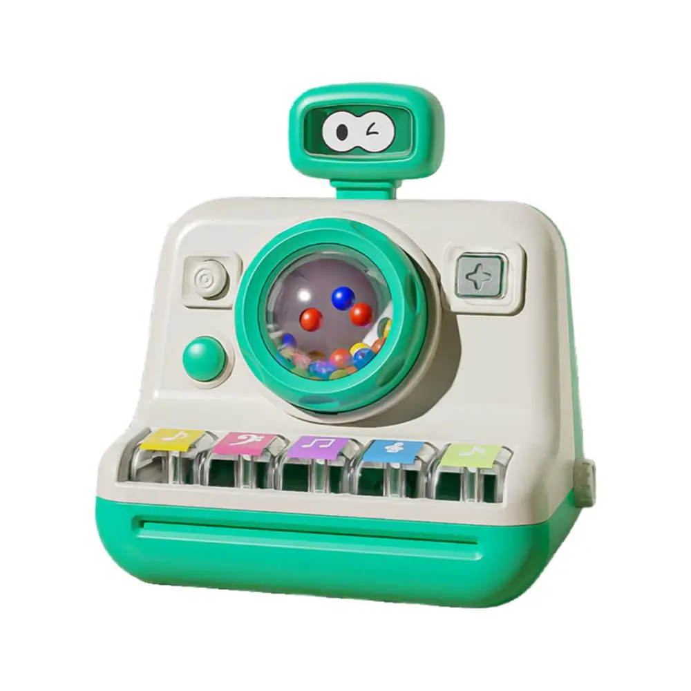 Early Education Children's Camera Piano Toy Multifunctional Rolling Ball Camera Finger Piano Toy Vocal Button Learning Music