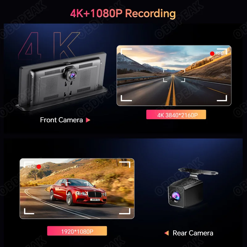 K2 Pro 11.3" dash cam — 4K 2160P car DVR with CarPlay & Android Auto, 5G WiFi & GPS navigation 5