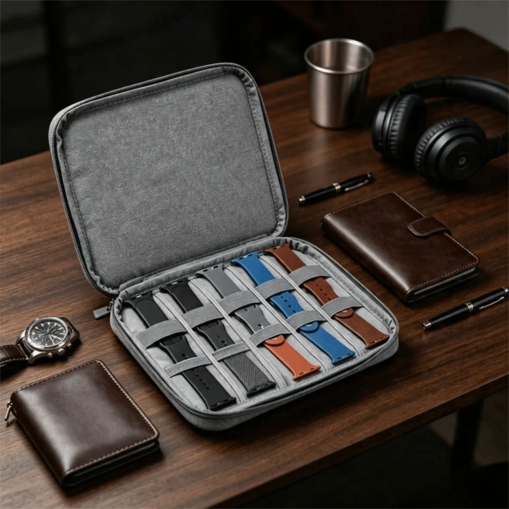 Large Capacity Watchband Box Multifunction Practical Watchband Storage Case Storage Bag Watchband Storage Box Data Cable Storage