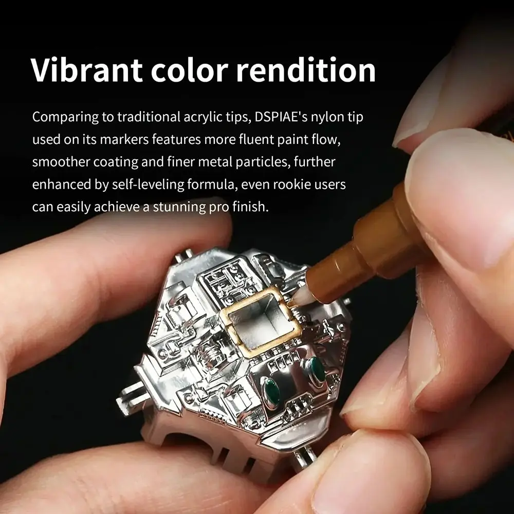 

DIY Metallic Paint Markers Water-based Hobby Metallic Glitter Markers Soft Head Dual-tips Model Paint Tool Art Crafts