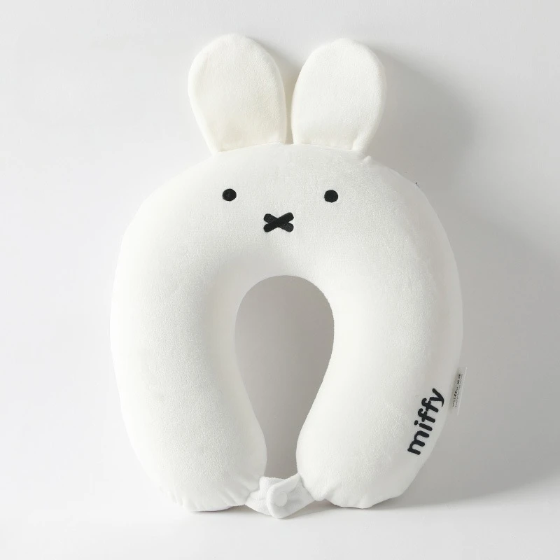 Cute Hot Anime Miffy Rabbit Ears Cartoon Memory Cotton Neck Pillow Four Hump Neck Pillow Comfort U-pillow Travel Car Plane Miffy view 3