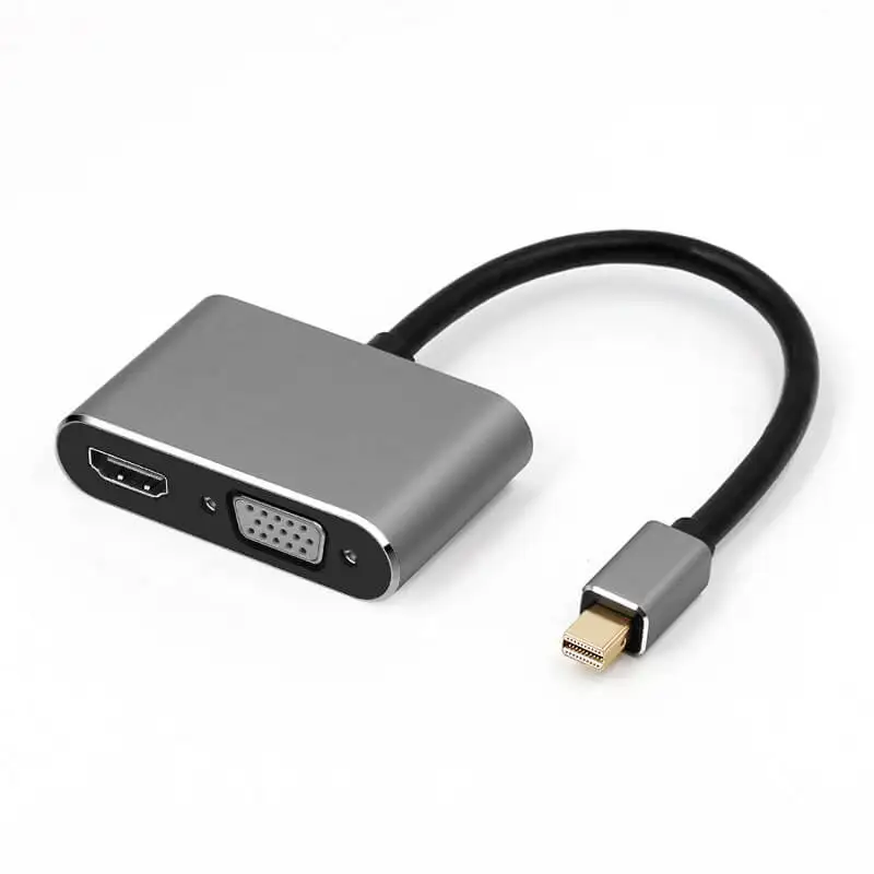 2 w1 Minidp konwersja 4K kabel Adapter HD minidip do Vga 1080P Mini Dp HDMI-kompatybilny + VGA do notebooków projektor telewizyjny