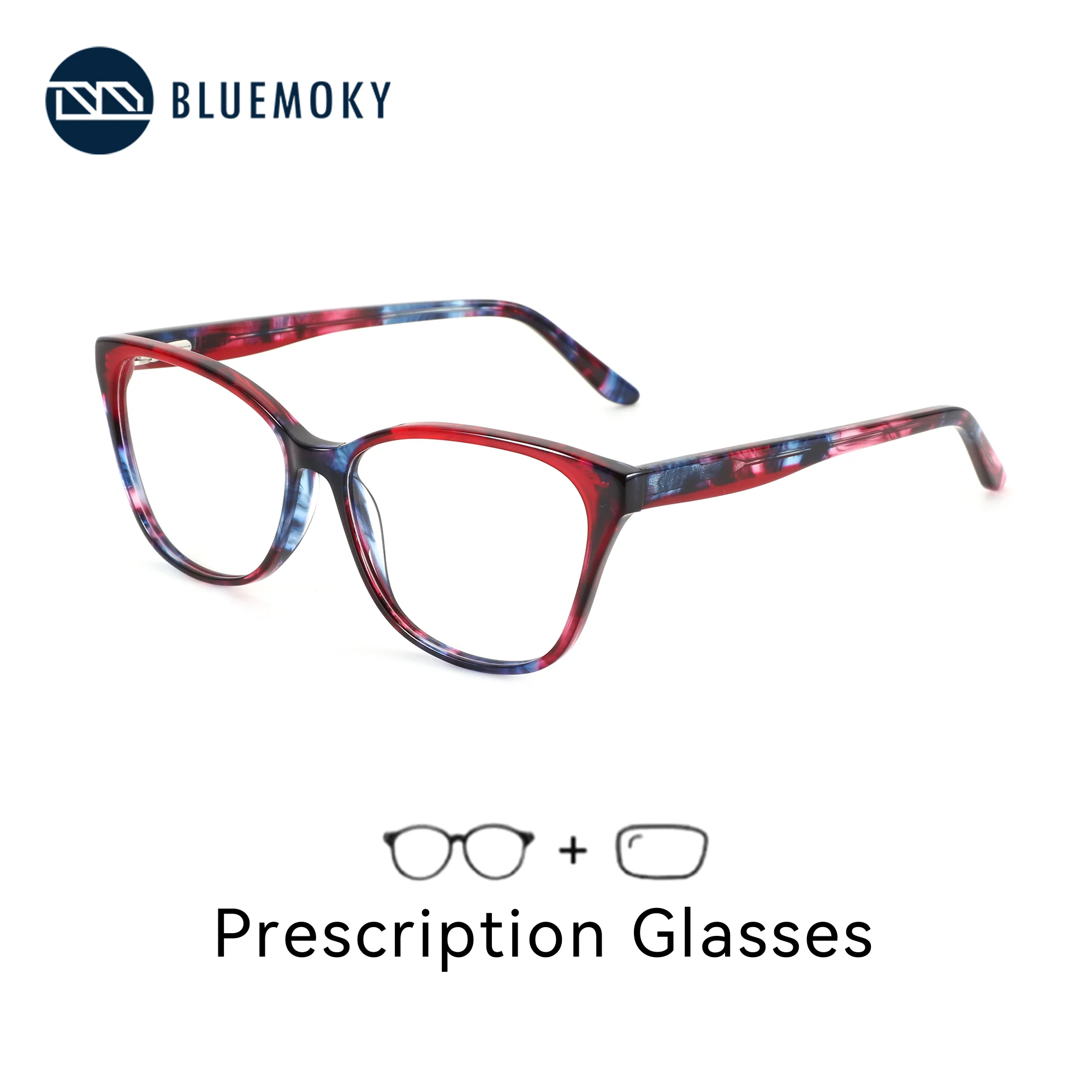 

BLUEMOKY (XXS Size) Cat Eye Acetate Prescription Glasses For Women Anti Blue Light Progressive Glasses with Blue Light Filter