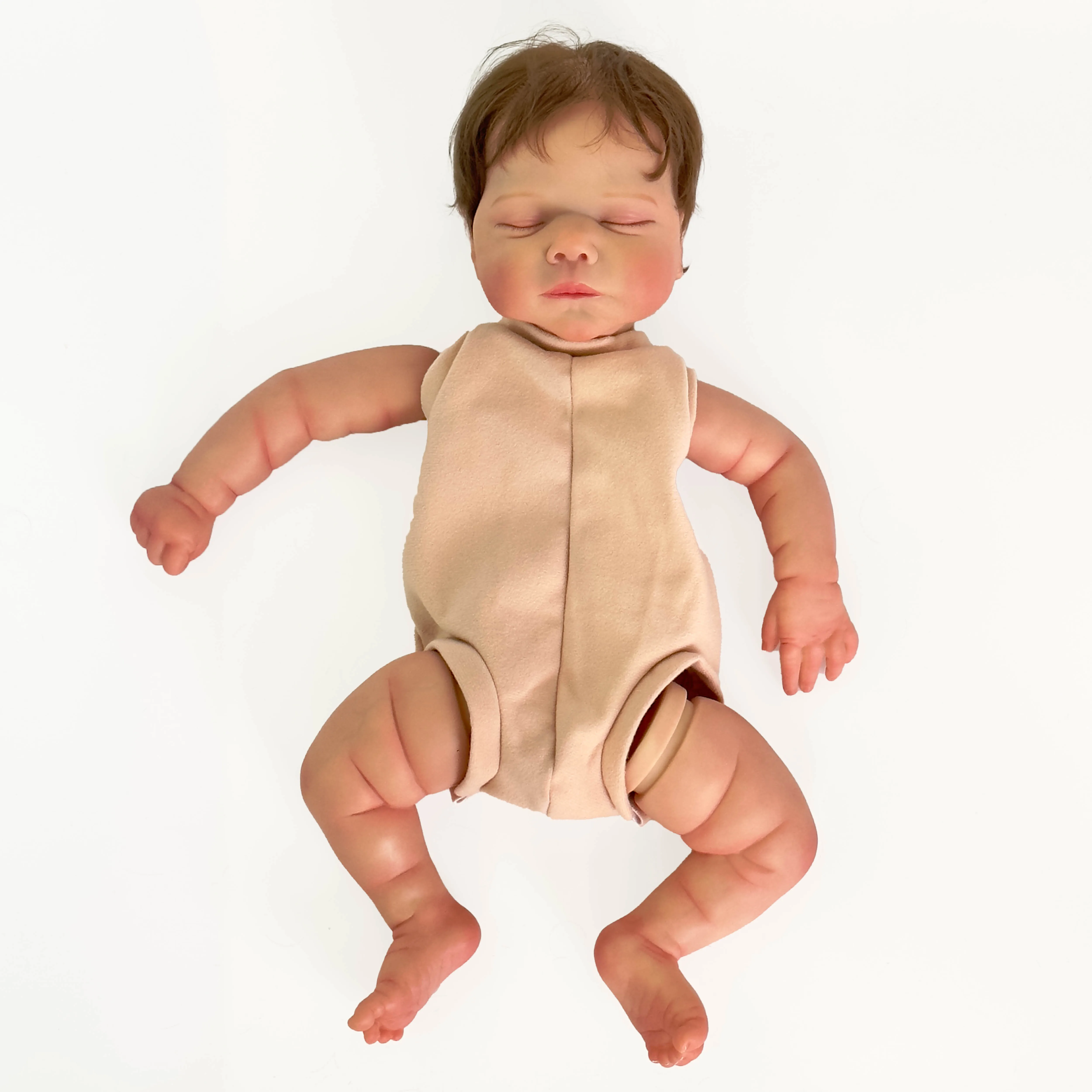 NPK 19inch Newborn Baby Reborn Doll Kit Baby Marley  Lifelike Soft Touch Already Painted Unfinished Doll with Hand Root Hair