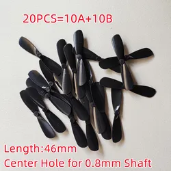 20pcs 46mm 4.6cm 0.8mm CW CCW AB Props Propellers Main Blades fit 716 615 720 Coreless Motor For Airplan Drone (10 Pairs)