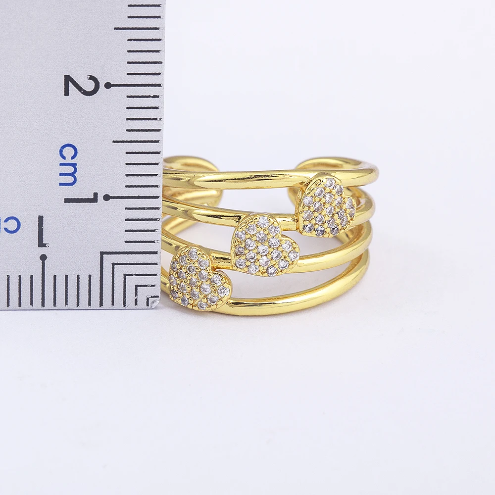 Nidin Charm Đa Hình Trái Tim Pha Lê Có Thể Điều Chỉnh Vòng Nữ Zircon Tuyên Bố Thời Trang Cưới Đảng Mỹ Món Quà Trang Sức