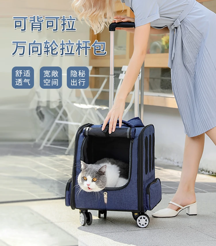 Pet suitcase, cat bag, cat for going out, small dog for going out, portable, foldable and breathable backpack