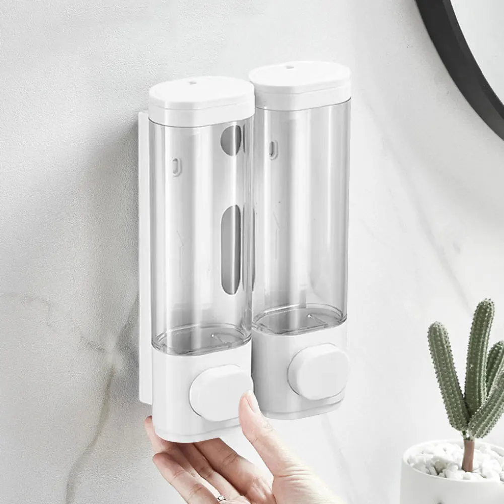 

300ML Liquid Soap Dispenser Wall- Mounted Manual Hand Soap Dispenser Refillable Soap Dispenser for Kitchen Bathroom Washroom