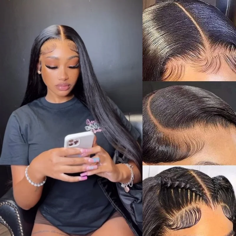 100% capelli umani brasiliani 13x6 osso dritto HD parrucche anteriori in pizzo per capelli umani 40 pollici 13x4 parrucca frontale in pizzo per le donne pre pizzicate