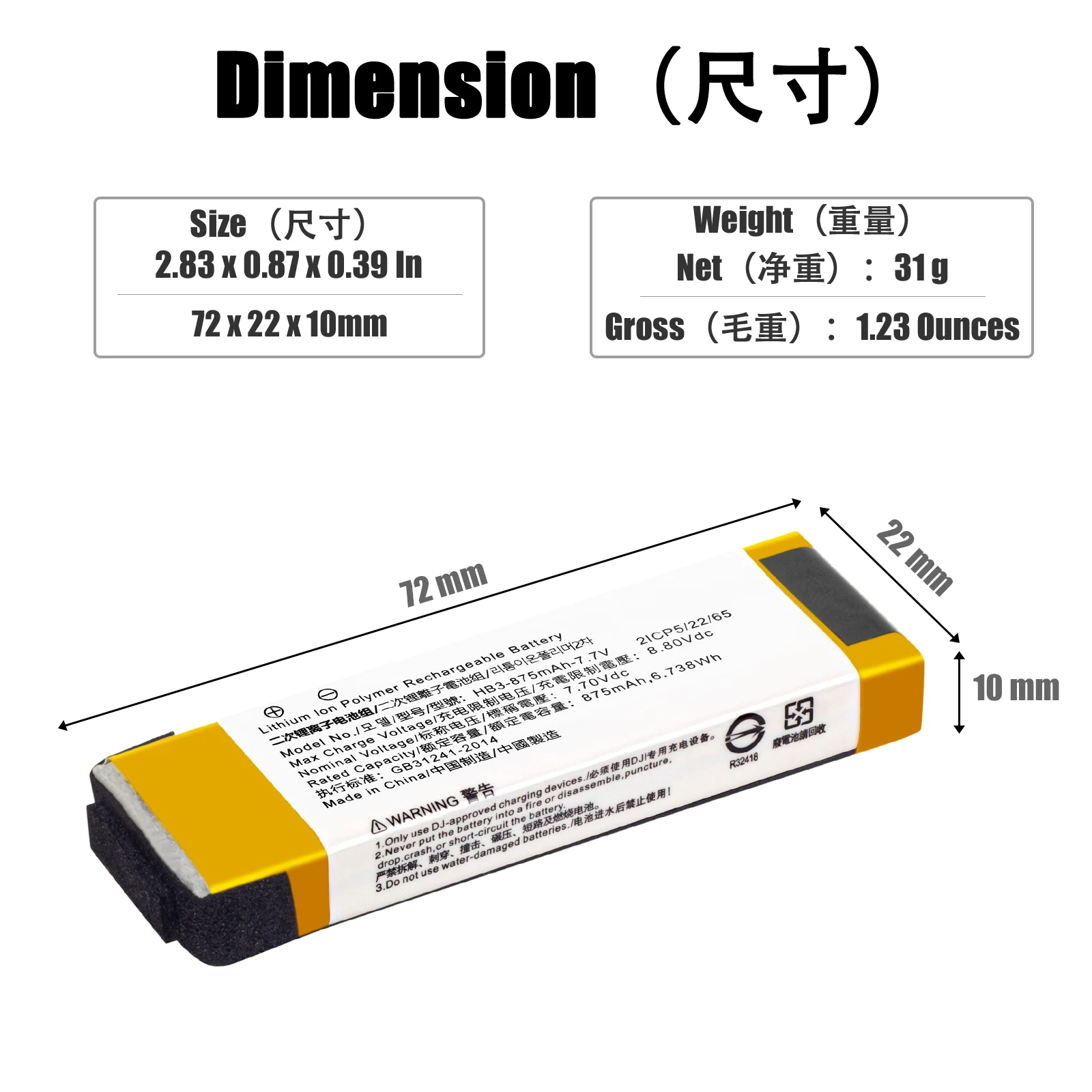 new for DJI Pocket camera osmo Pocket 1 Pocket 2 OT110  OT-210 HB3 replacement battery