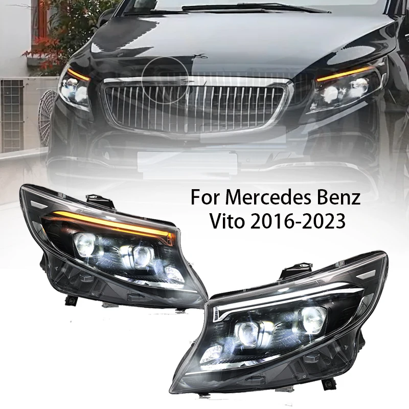 Car Lamps For Benz Vito 2016-2023 Front Lights LED W447 Signal DRL Headlight HID Xenon Projector Len Refit Auto Tool Accessories