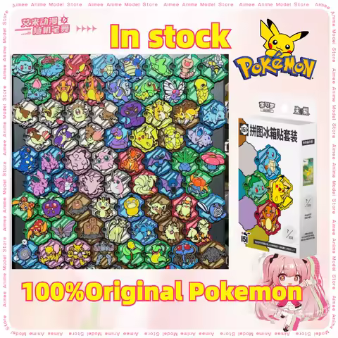 In Stock Original Pokemon PTCG Collected 151 Jigsaw Fridge Magnets Puzzle Chinese Scarlet&amp;Violet Trading Cards Collectible Gift