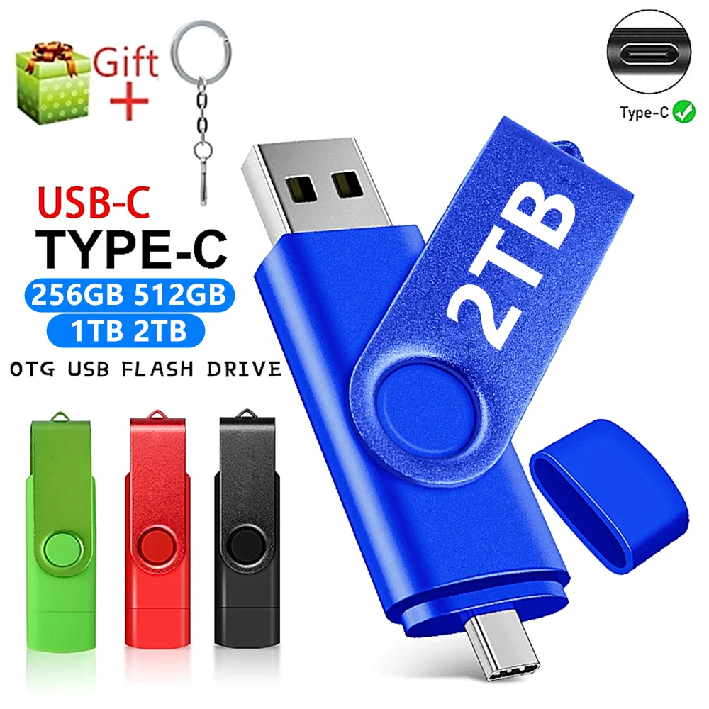 

BINFUL 2NI1 TYPE-C USB 2.0 Flash Drive 2TB 1TB 512GB High speed Pen drive with key chain Memory stick Creative Business gift U d