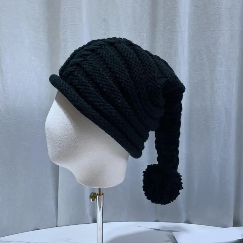 Strickmütze mit Bommel, lässige Beanie-Mütze für Herbst und Winter, passend zu jedem Anlass, trendig warm