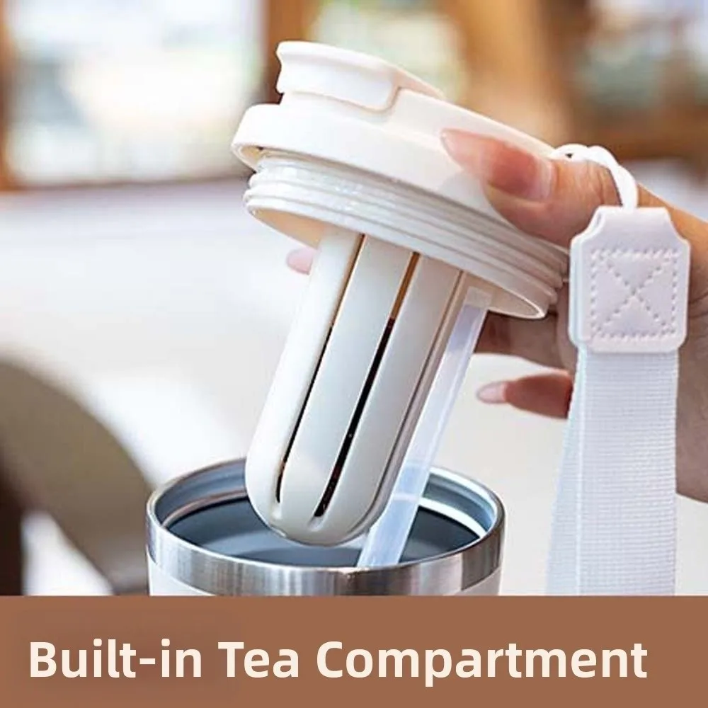 

Large Capacity Coffee Water Cup TPR Round Mouth 560ML Drinking Cup PVC 304 Stainless Steel Handhold Portable Bottle Sports