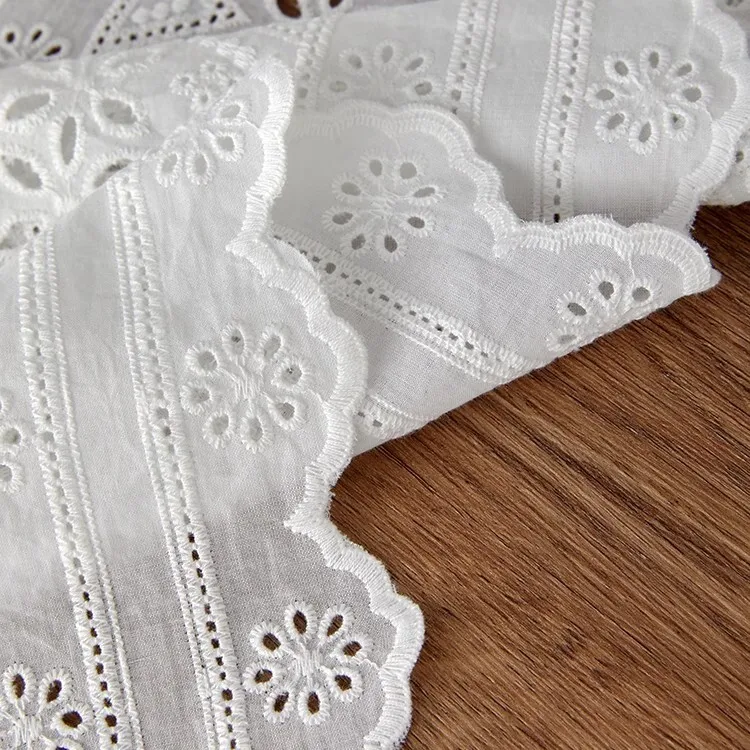 

1 ярд белая вышитая полая ткань для платья, чонсам, полупрозрачная дизайнерская ткань «сделай сам» для одежды