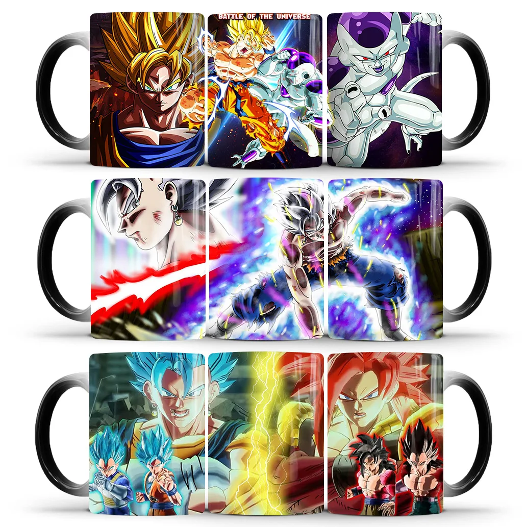 Anime Dragon Ball Color Changing Mug Son Goku Ceramic Magic Mug Vegeta Heat Sensitive Coffee Cup Frieza Water Milk Tea Cup Gift