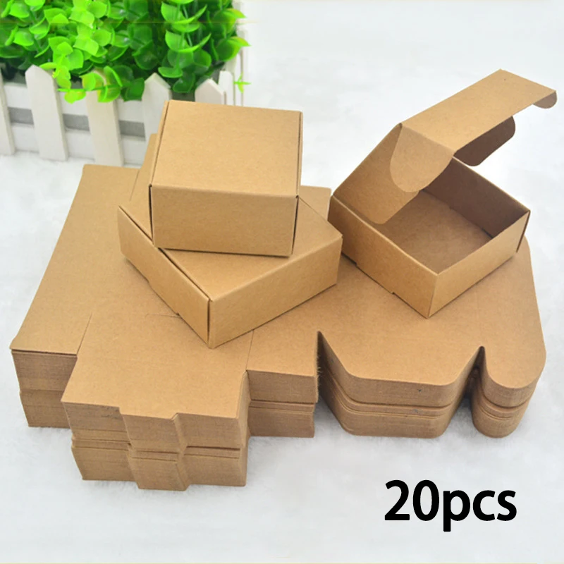 10/20pcs Kraft Mini Cardboard Boxes, 2.16