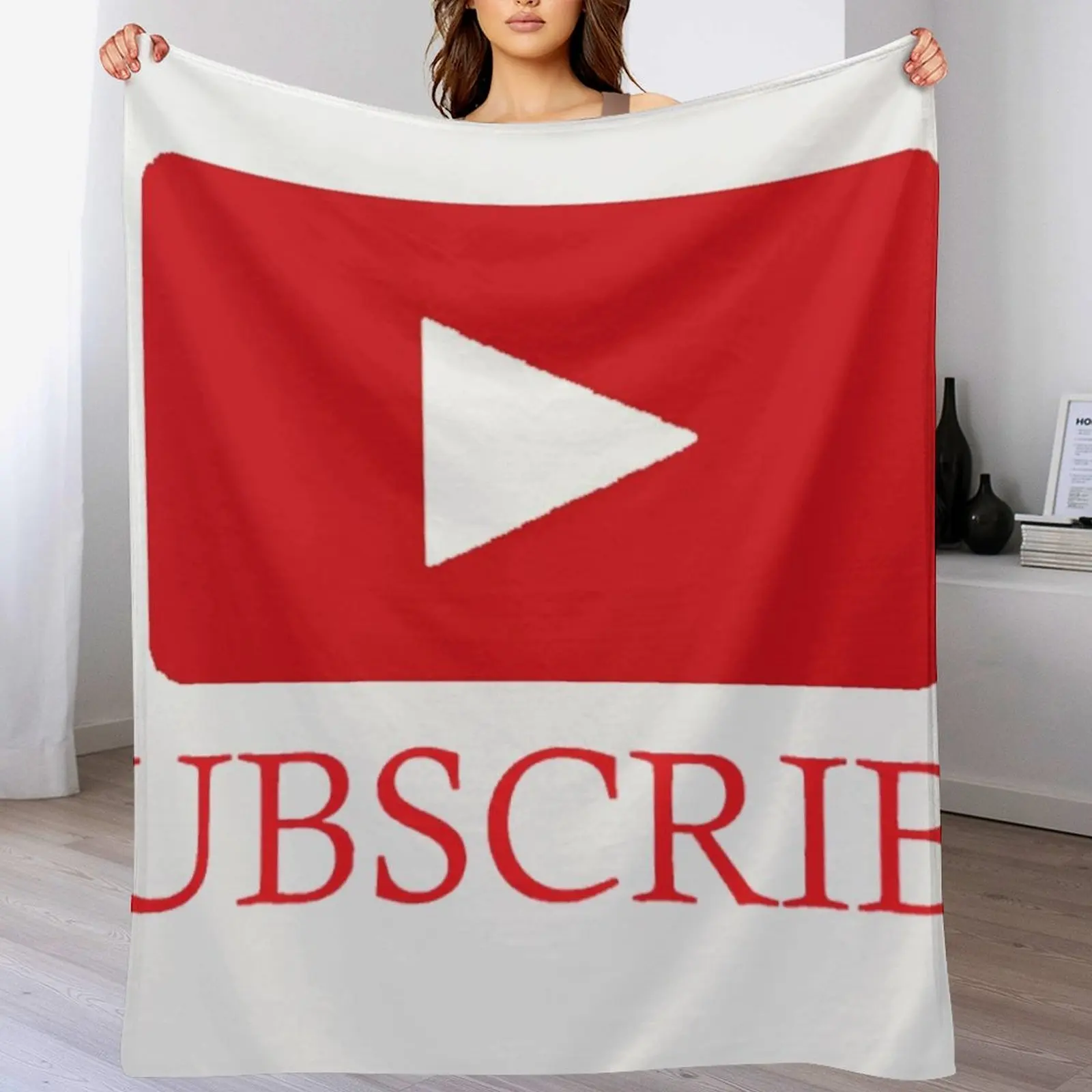 Youtube logo and subscribe button Throw Blanket Beach decorative Bed Polar Blankets