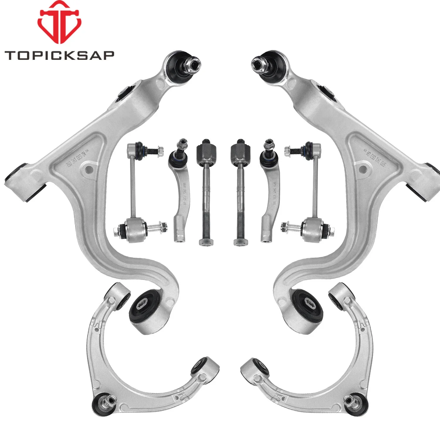TOPICKSAP 10Pcs Front Suspension Upper Lower Control Arm Stabilizer Link Tie Rod Ball Joint for Porsche Panamera 970 2009-2014