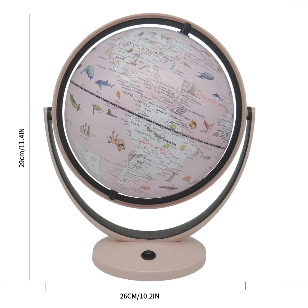 Educational Globe with Stand Built in LED Night Light Earth Map 2in1 Interactive Educational Geographic Earth Globe Learning Toy