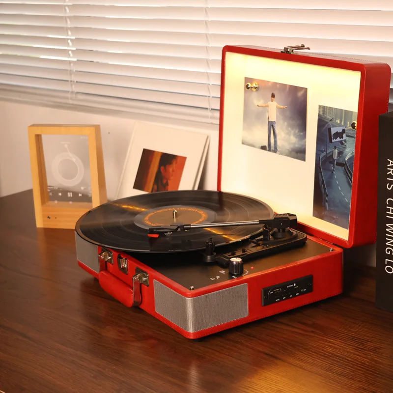 Giradischi in vinile P09 in stile retrò europeo per fonografo audio domestico Bluetooth per la decorazione del soggiorno in stile antico