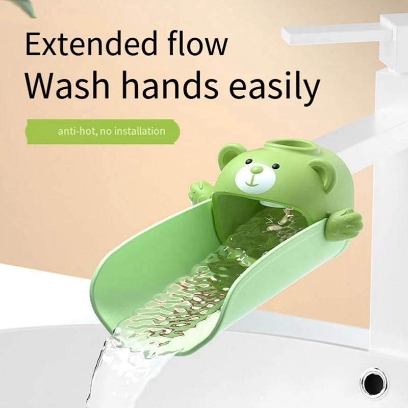 Faucet Extender Baby Hand Washing Extender Children's Silicone Cartoon Anti-Scalding & Splashing Water