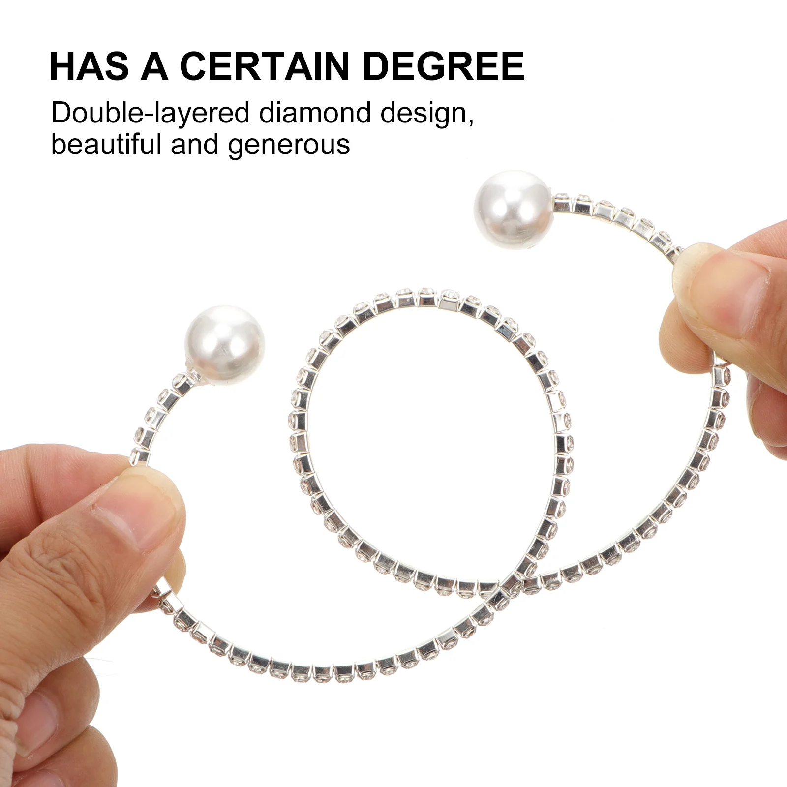 

Pearl Bracelet Rhinestone Crystal Wrist Decor Jewelry Accessories Tie Alloy Bride Stylish
