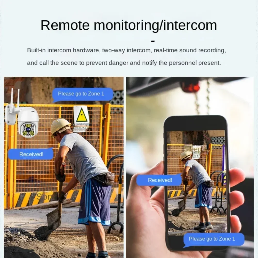  كاميرا أمان لاسلكية بعدسة مزدوجة تتبع تلقائي خارجي مقاوم للماء IP66 للرؤية الليلية كشف الحركة البشرية #5