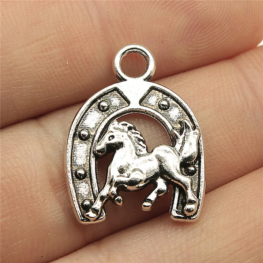 50pcs/lot Jewelry Accessory Retro Alloy Solid Horse Shoes Honeycomb border Shaped DIY Charms Pendants For Earring Necklace