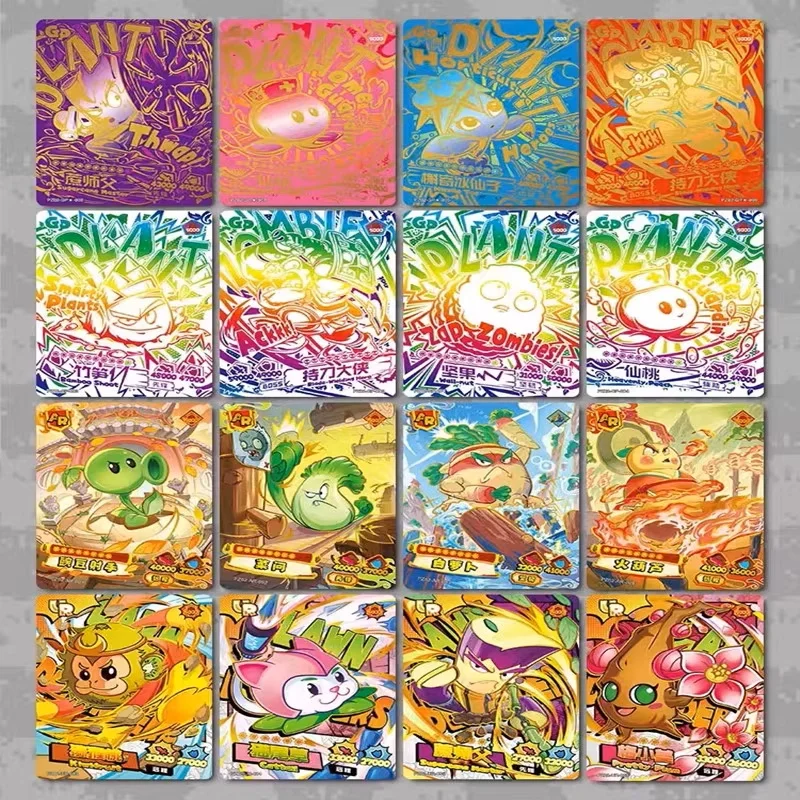 Tarjeta auténtica KAYOU Plants vs. Zombies, Super Time Adventure, dinosaurio, crisis, GP, juego periférico, tarjetas de colección de juguetes