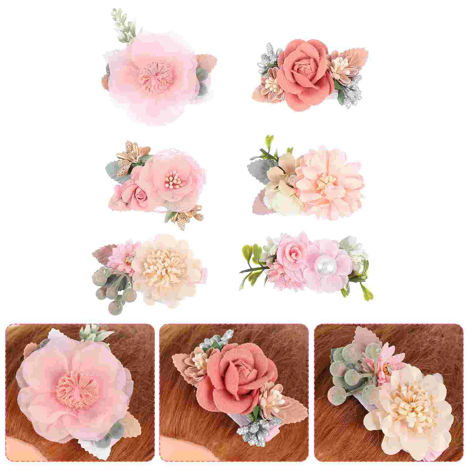 

6 Pcs Alligator Hair Clips for Bows Flower Hairpin Girls The Flowers Barrettes Women