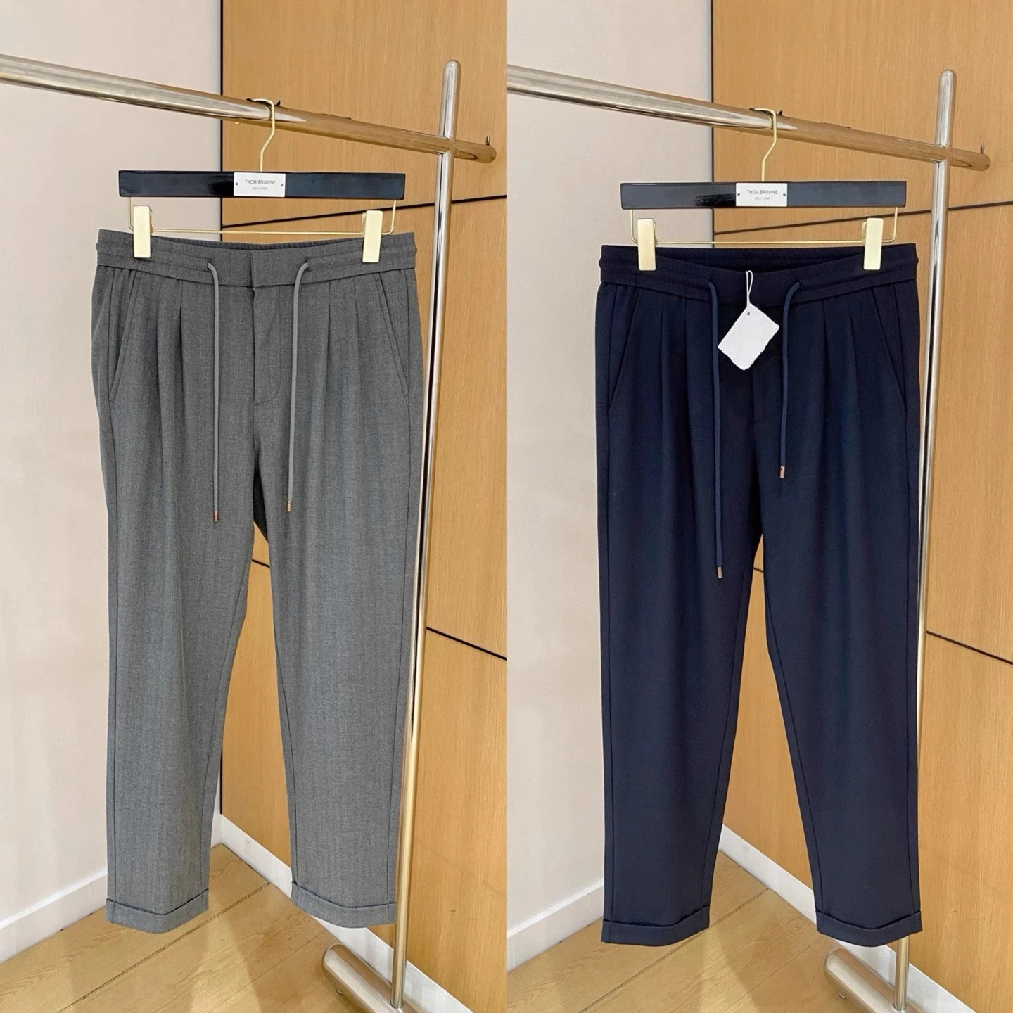 

BC Italian old money style casual simple elastic waist straight pants