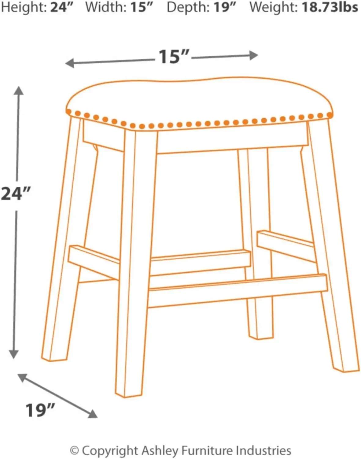 Taburete de bar de estilo rústico envejecido con cojín de espuma, taburete de bar tapizado de madera maciza con altura de mostrador de 24,4", juego de 2, gris