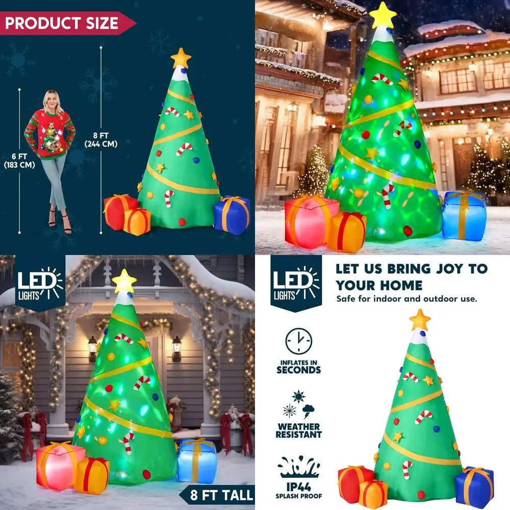 

Illuminated Self-Inflating Giant Christmas Tree Decoration for Indoor and Outdoor Holiday Celebrations