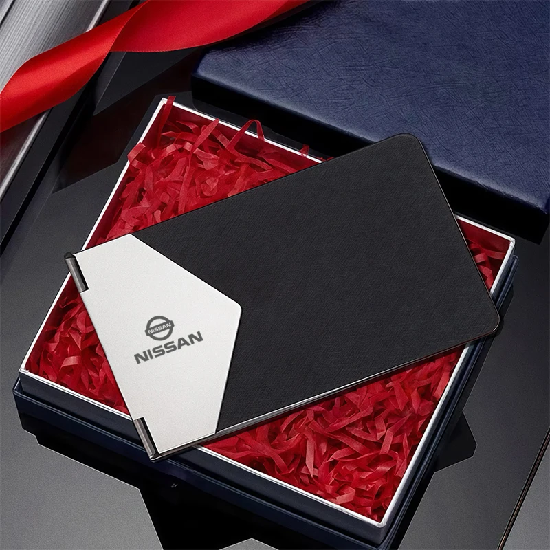 Leather Car Logo ID Document Holder Card Cover For Nissan Sylphy N7 Teana Qashqai Note J10 J11 Navara Juke GTR Leaf Patrol Tiida