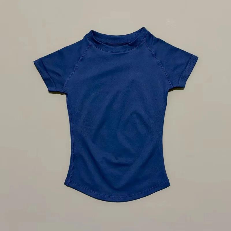 HISTELLO Df Solid Color Sports Short Sleeve Top Women Seamless Yoga Clothing Fitness T Shirts Gym Leotard Workout Sports Vest image 4