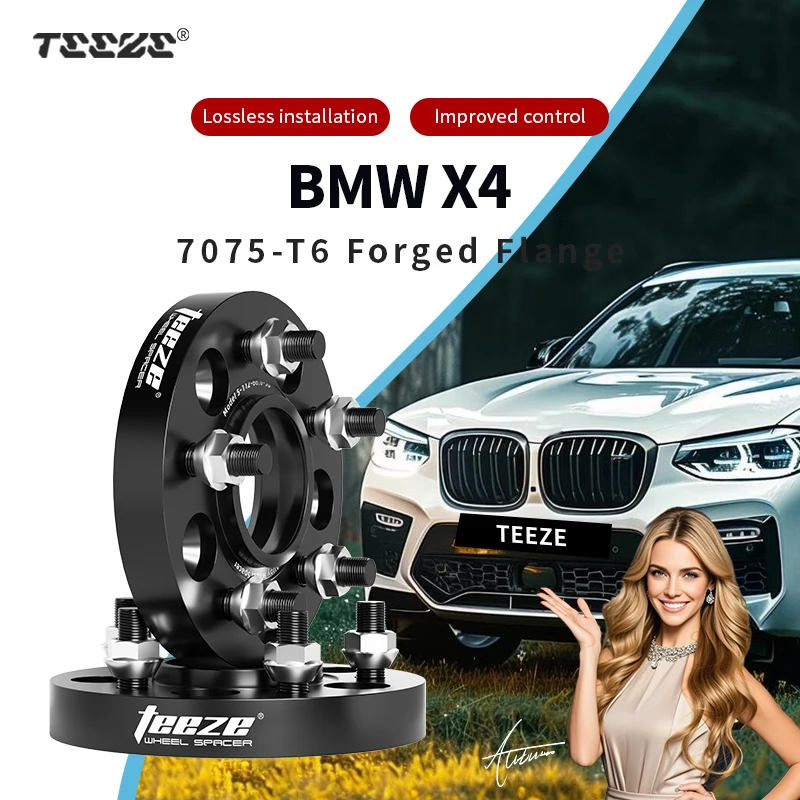 

Teeze 2pcs 5x112 66.6/5x120 72.6 14x1.25 Hub Centric Black Forged wheel spacer For BMW 2014-2025 X4 F26/G02 15/20/25/30/35mm