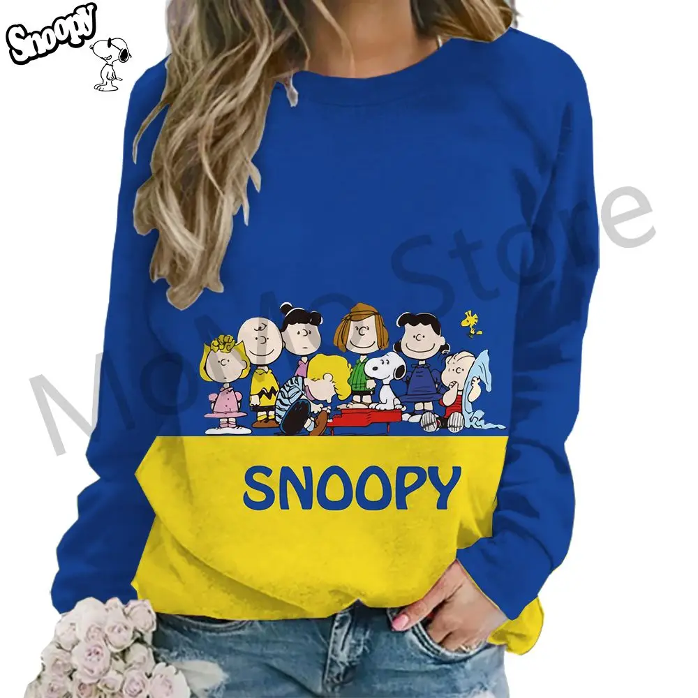 O Neck Women\'s Long Sleeve Sweatshirts Snoopy Leisure New Y2k Fashion Kawaii Clothes Autumn Party 3D Print 2024 High Quality