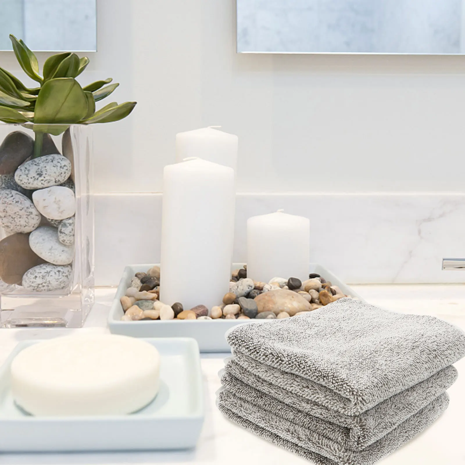 

3pcs Bamboo Charcoal Fiber Towels Face Washing Bath Water Absorption Shower Towel For Home Gym Spa Use Comfortable Soft Durable