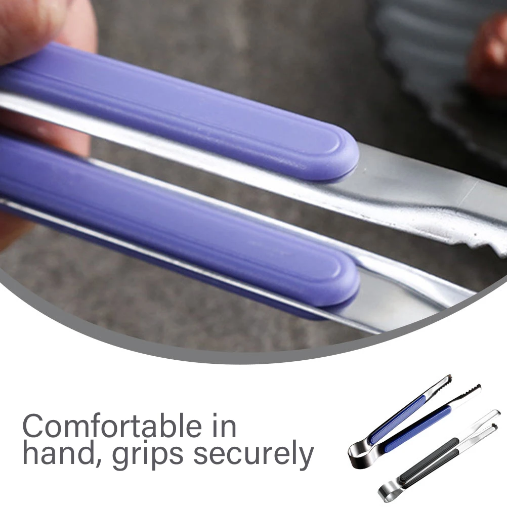 

2Pcs Multipurpose Barbecue Clamp Stainless Steel Food Tong Serrated Buffet Clamp Kitchen Food Clip Heat Resistant