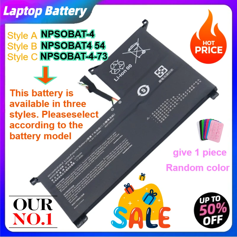 NP50BAT-4 NP50BAT-4 -54 NP50BAT-4 -73 Laptop Battery for 4ICP7/60/57 Clevo XMG Focus JIANGXIN X15 Notebook 15.2V 49wh 3175mAh